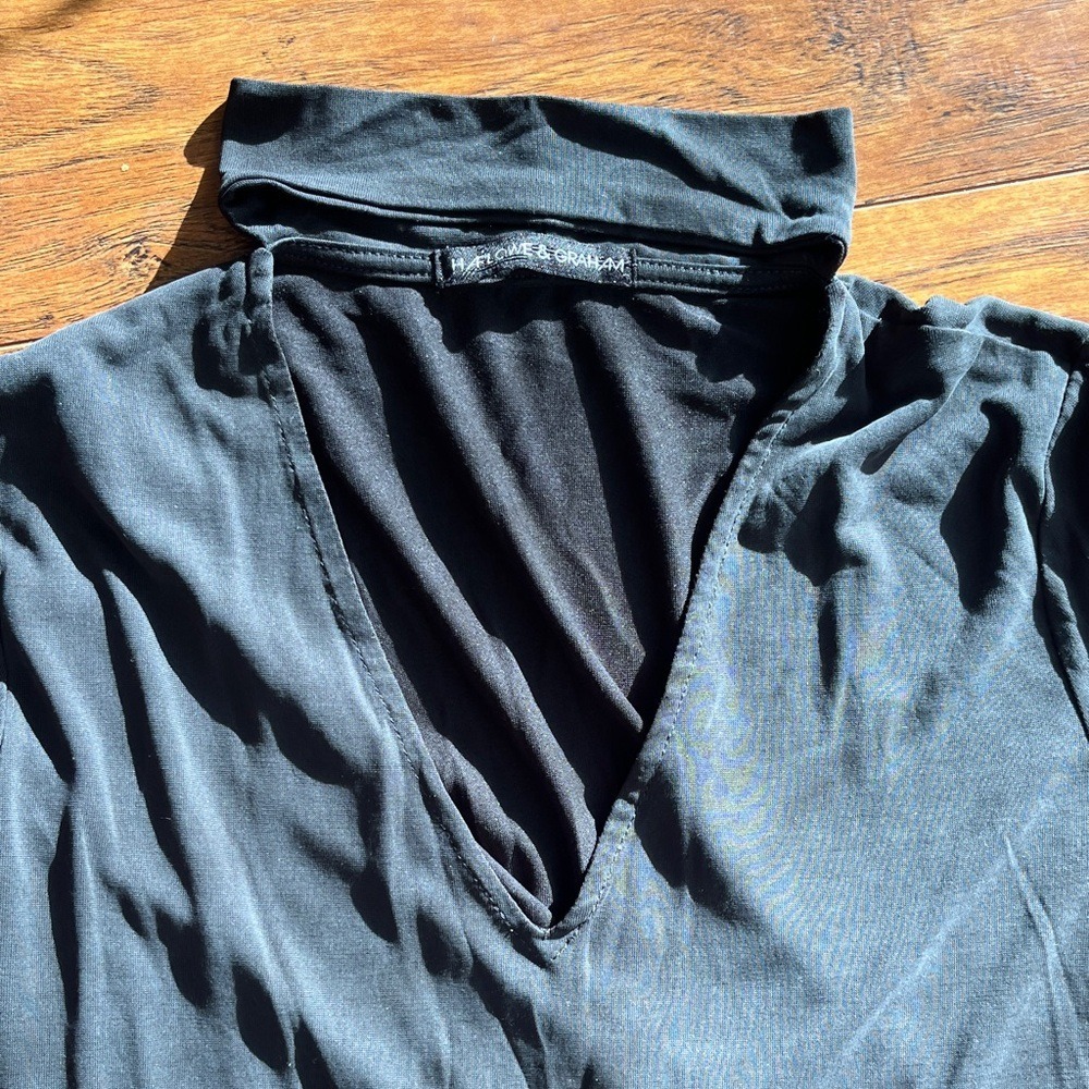 Harlowe & Graham Black Wrap Top - Picture 2 of 8